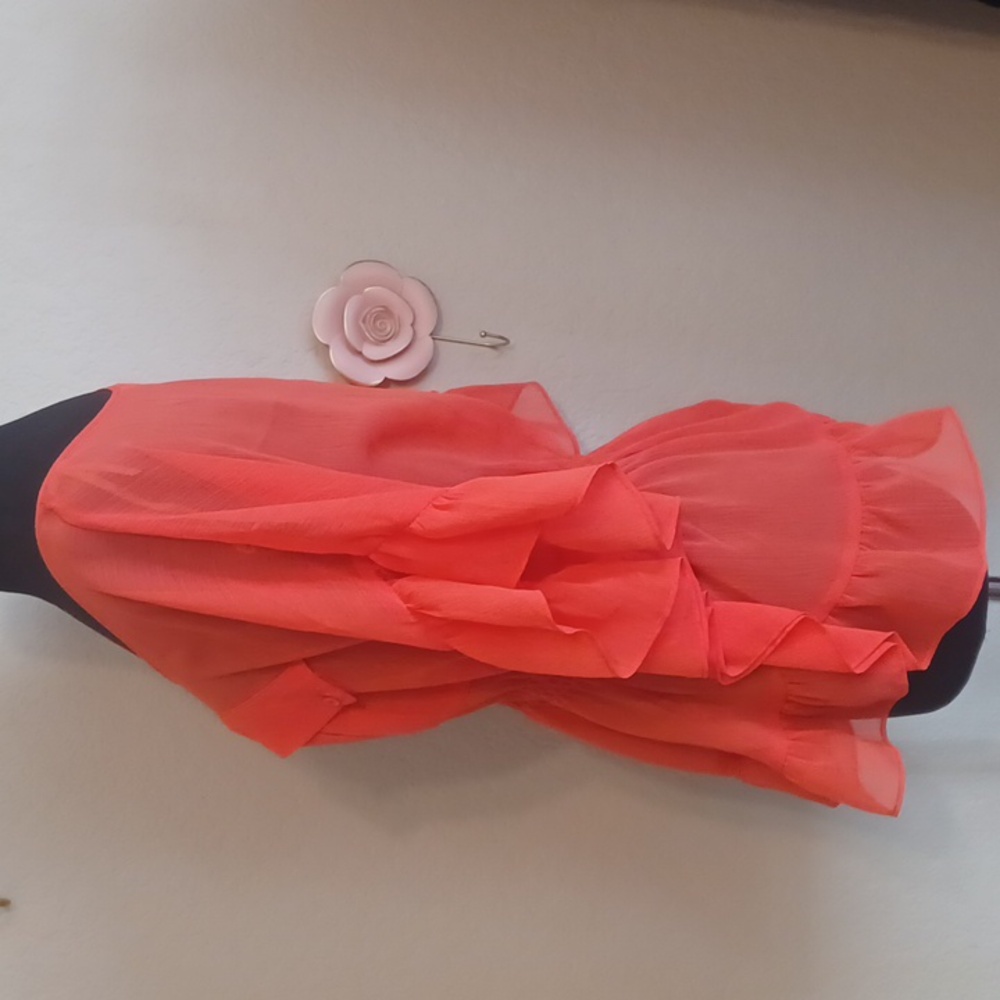 NEW Sheer Peachy Peplum Top